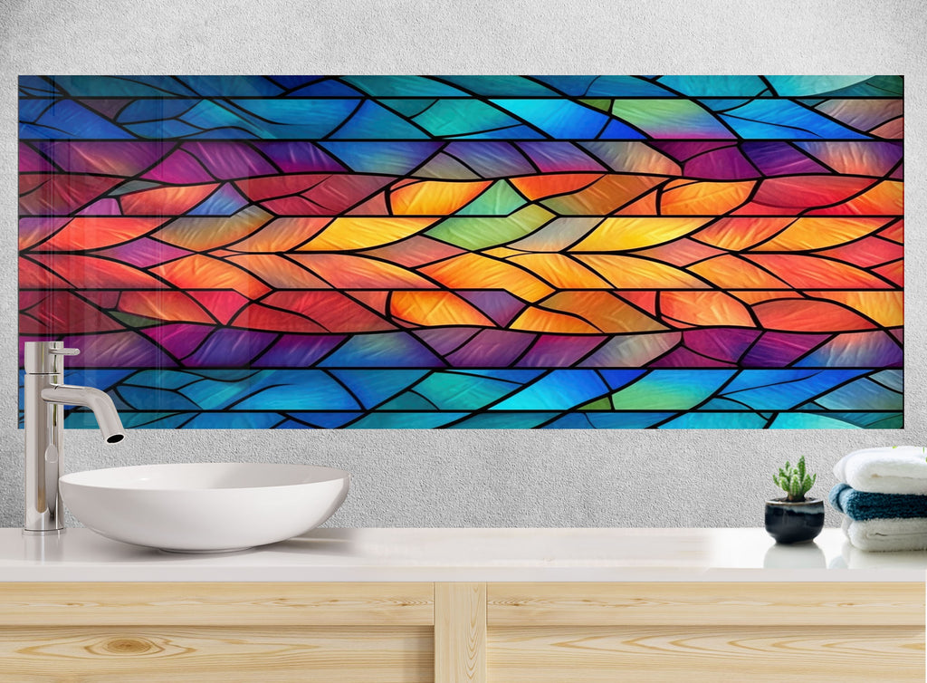 Vibrant Stained Colored - Glass Backsplash-BacksplashArtworks