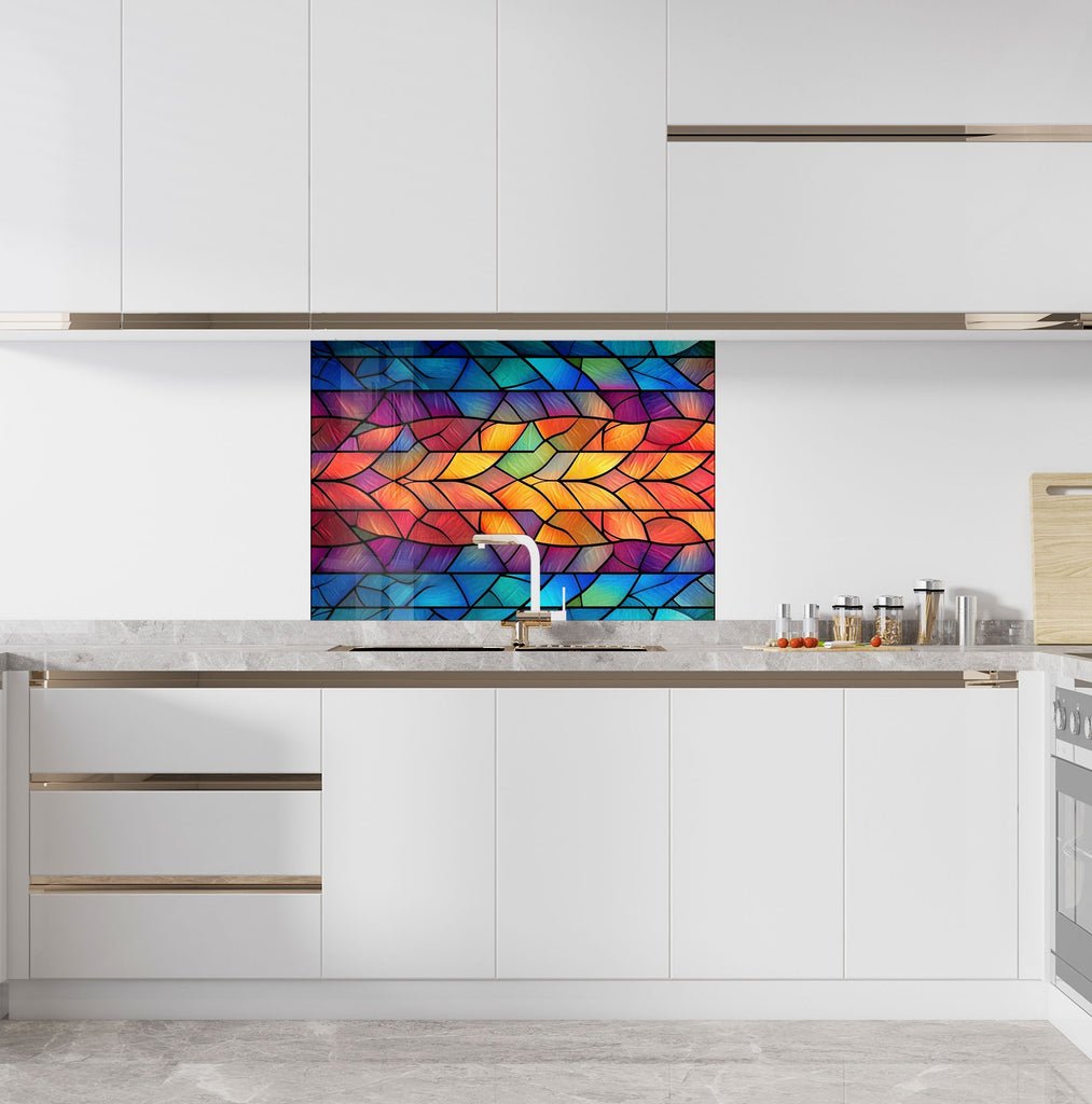 Vibrant Stained Colored - Glass Backsplash-BacksplashArtworks