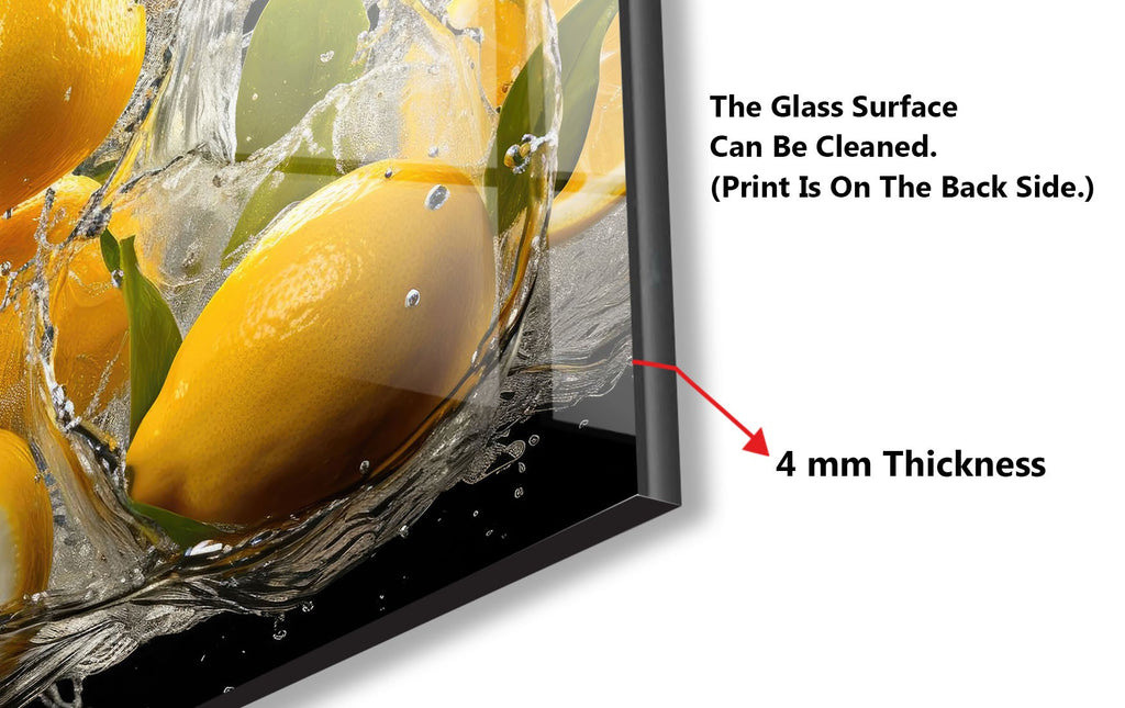 Lemon Splash Glass Kitchen Backsplash – Fresh Citrus Design-BacksplashArtworks