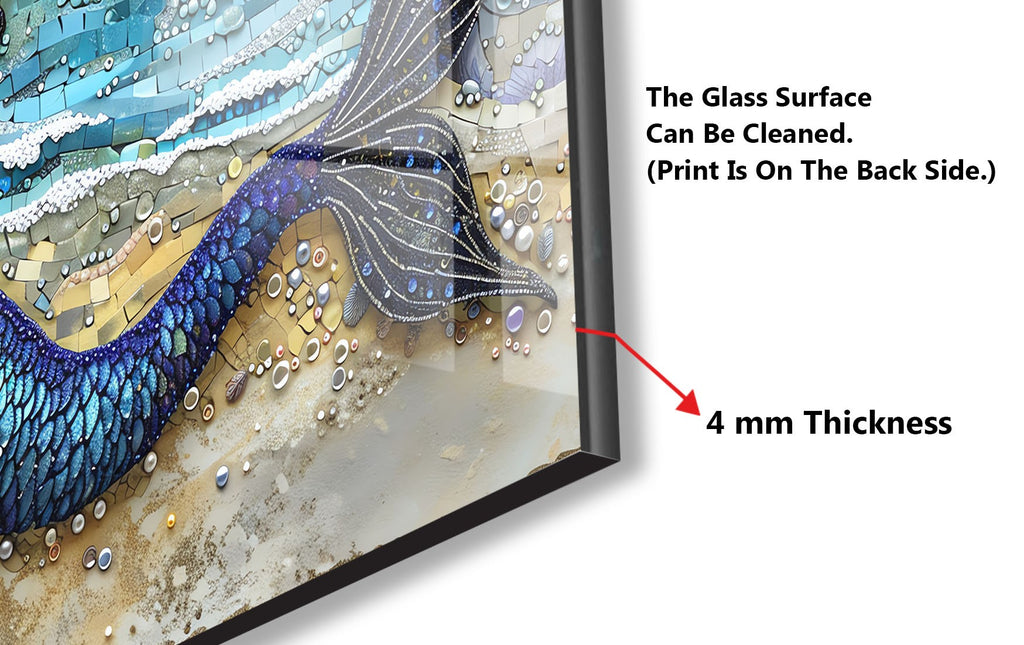 Enchanted Mermaid - Glass Kitchen Backsplash-BacksplashArtworks