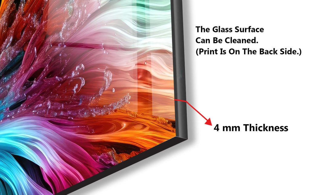 Radiant Fusion Multicolor Swirl - Glass Kitchen Backsplash-BacksplashArtworks