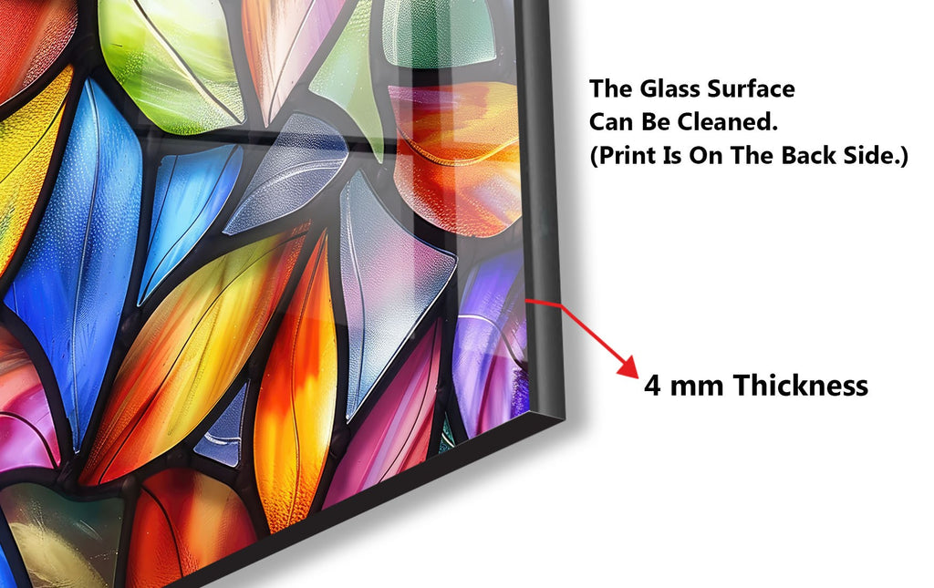 Vibrant Stained Glass Elegance - Glass Kitchen Backsplash-BacksplashArtworks