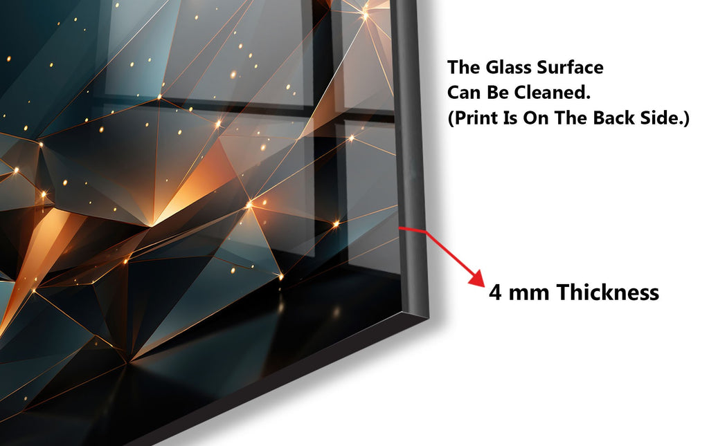 Cosmic Geometric Elegance - Glass Kitchen Backsplash-BacksplashArtworks