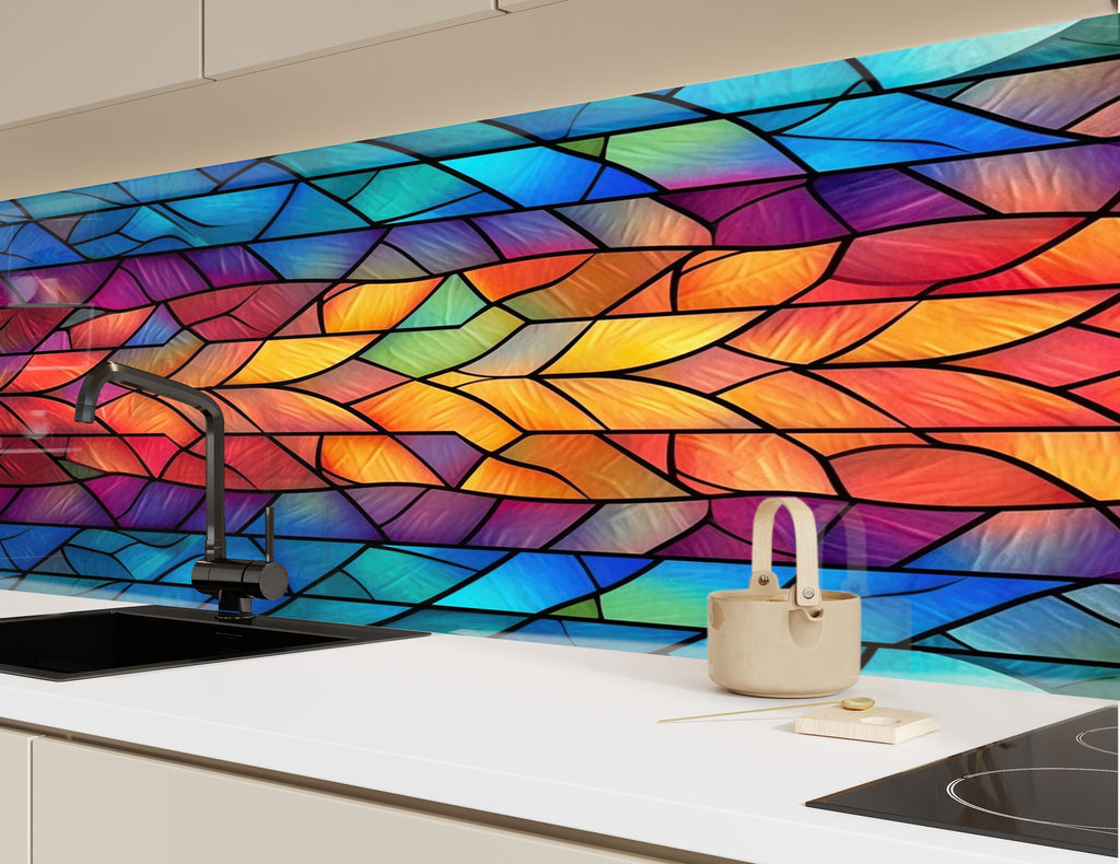 Vibrant Stained Colored - Glass Backsplash-BacksplashArtworks