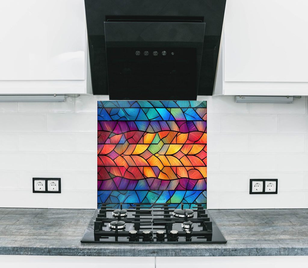 Vibrant Stained Colored - Glass Backsplash-BacksplashArtworks