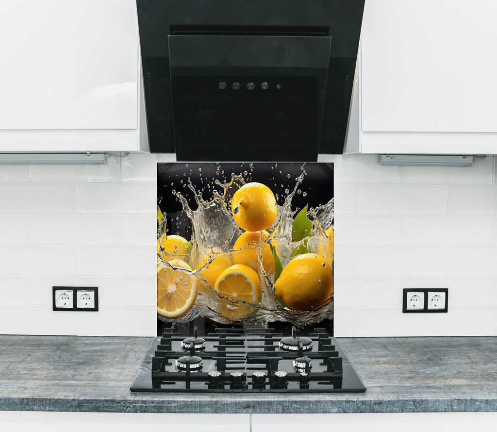 Lemon Splash Glass Kitchen Backsplash – Fresh Citrus Design-BacksplashArtworks