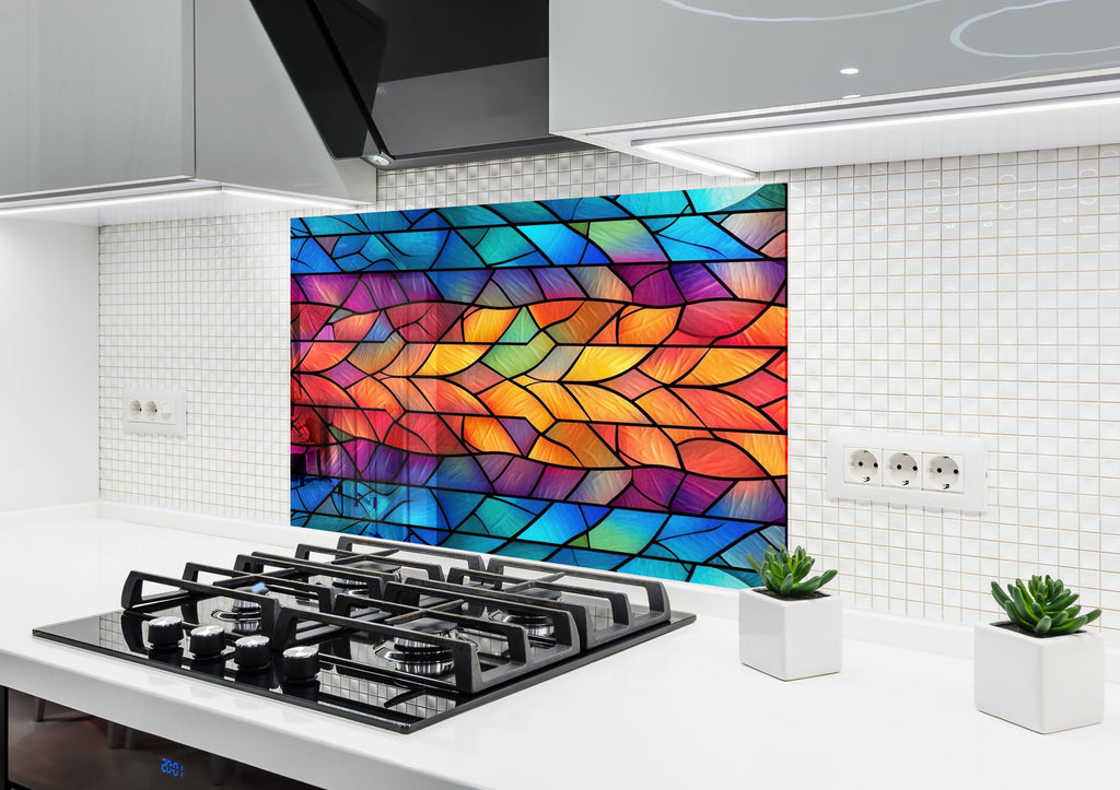 Vibrant Stained Colored - Glass Backsplash-BacksplashArtworks