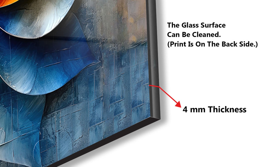 Metallic Lotus Swirl - Glass Kitchen Backsplash-BacksplashArtworks