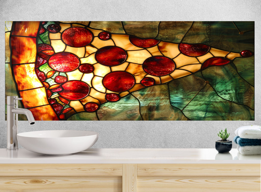 Stained Glass Pizza Slice - Glass Kitchen Backsplash-BacksplashArtworks