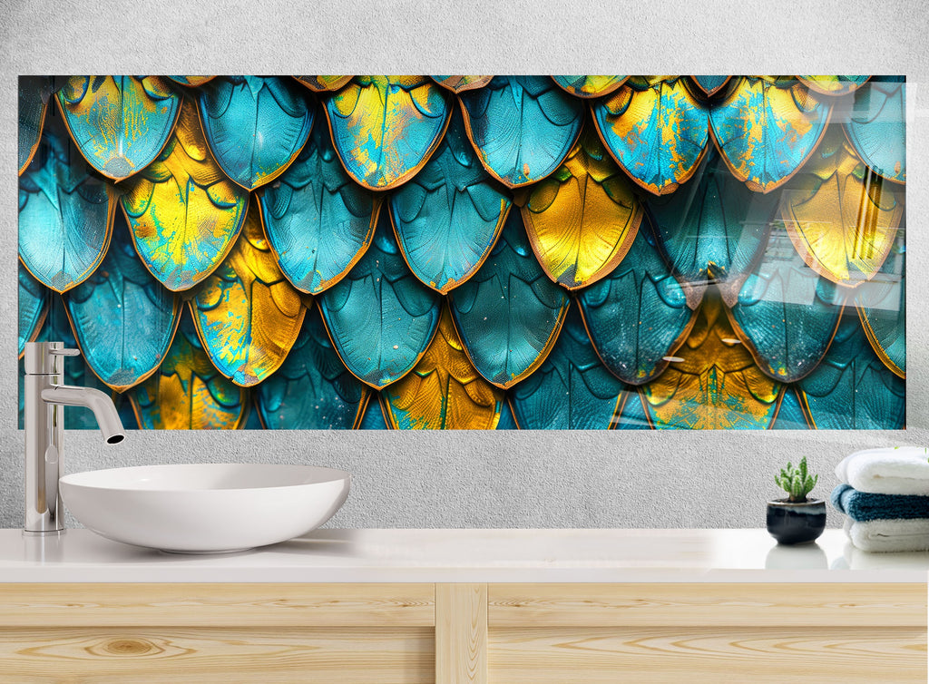 Abstract Tempered Glass Backsplash-BacksplashArtworks