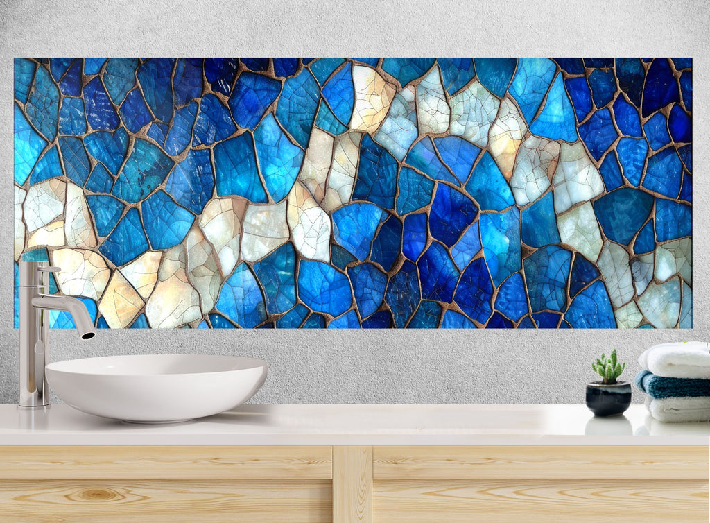 Blue Agate - Glass Kitchen Backsplash-BacksplashArtworks