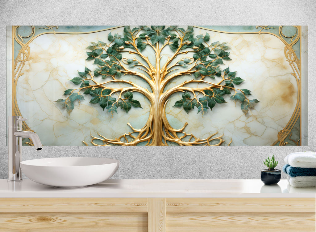 Eternal Harmony Tree - Glass Kitchen Backsplash-BacksplashArtworks