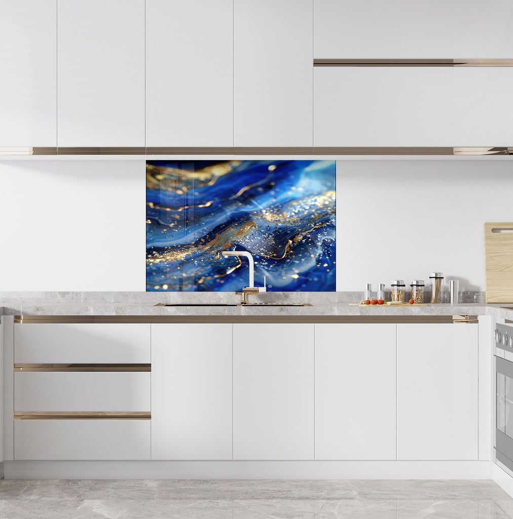 Abstract Tempered Glass Backsplash-BacksplashArtworks