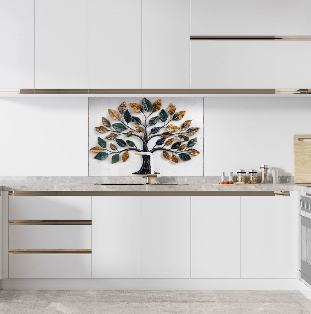 Majestic Tree of Life - Glass Kitchen Backsplash-BacksplashArtworks