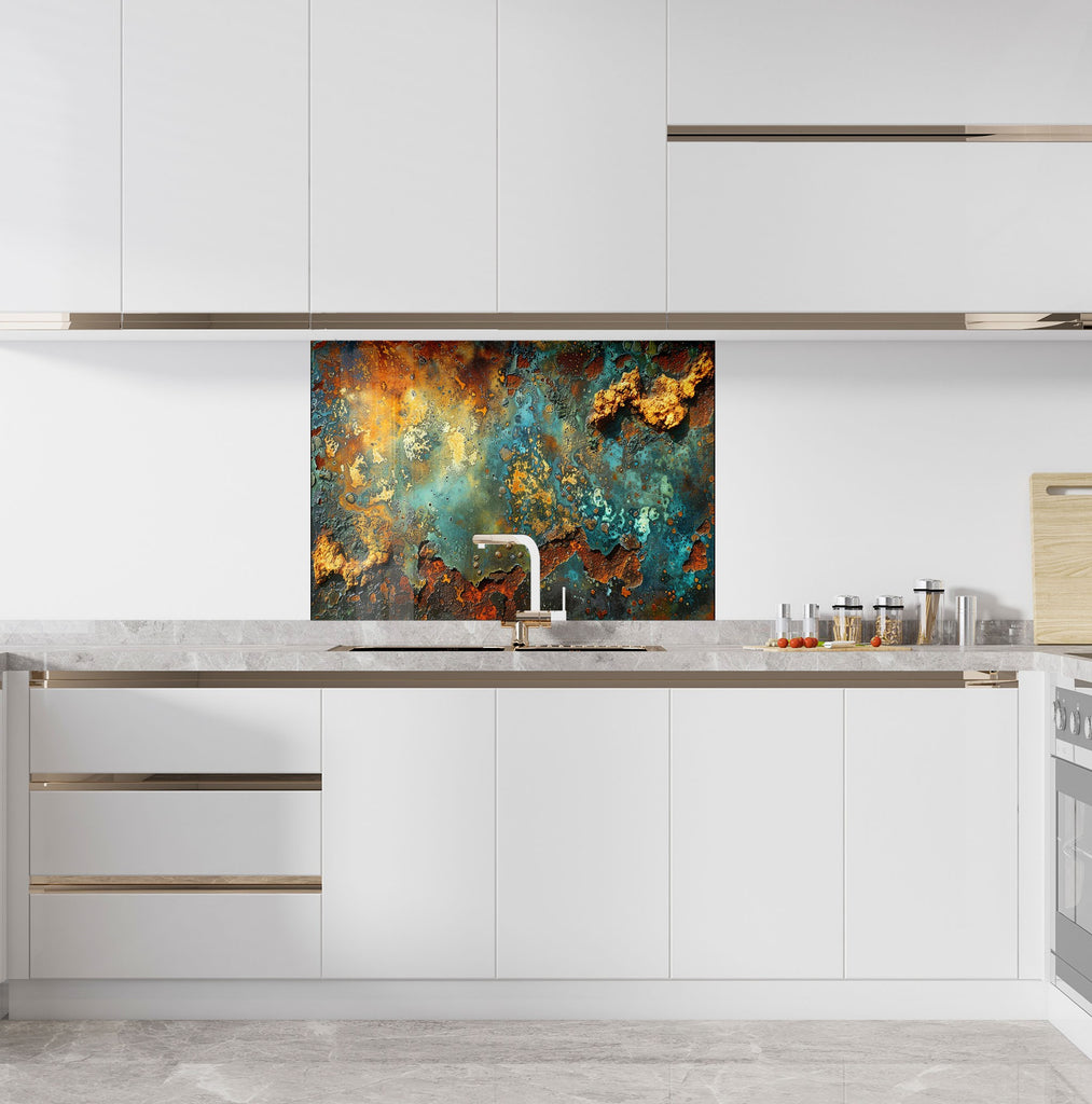 Abstract Tempered Glass Backsplash-BacksplashArtworks