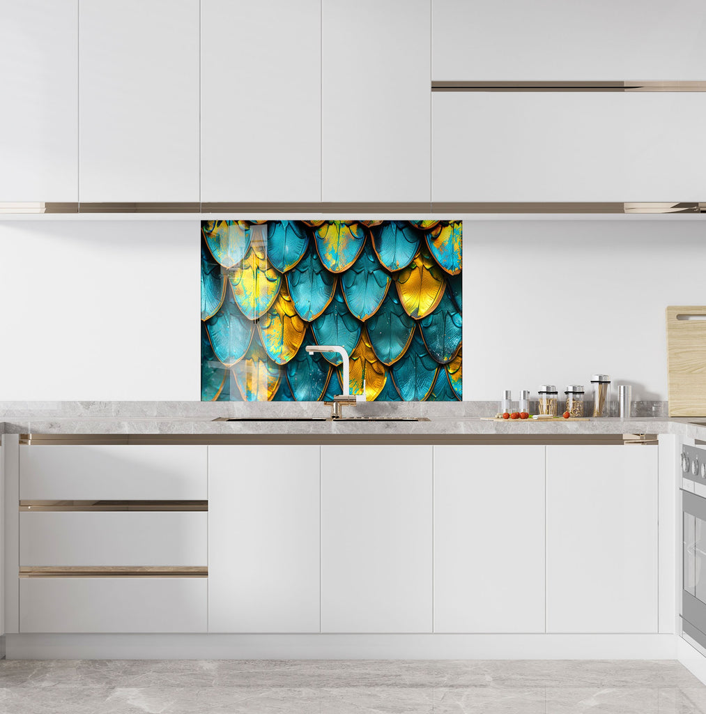 Abstract Tempered Glass Backsplash-BacksplashArtworks