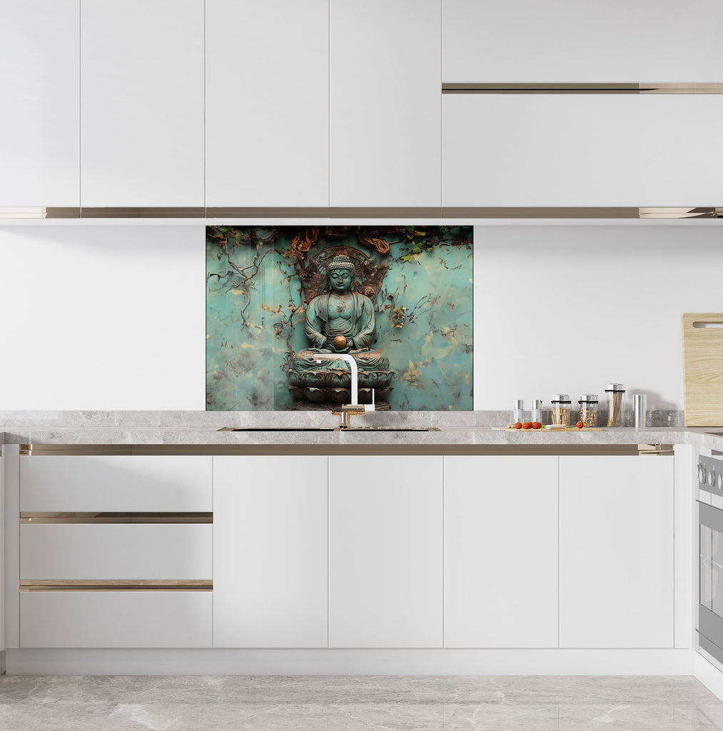 Abstract Tempered Glass Backsplash-BacksplashArtworks