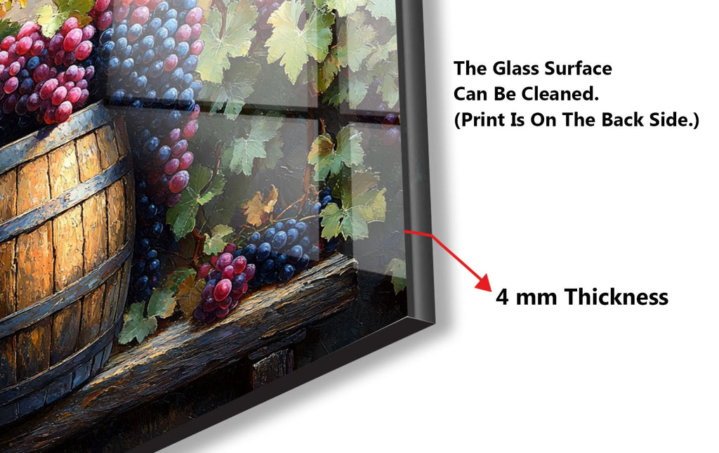 Rustic Grape Vine Glass Kitchen Backsplash – Vineyard Barrel Design-BacksplashArtworks