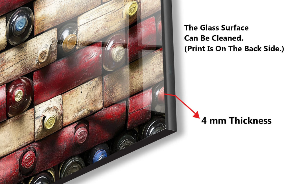 American Flag - Wine Bottle Glass Kitchen Backsplash-BacksplashArtworks