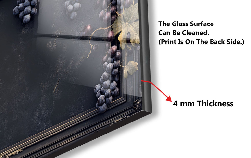 Rustic Grape Vine Glass Kitchen Backsplash – Vintage Vineyard Design-BacksplashArtworks