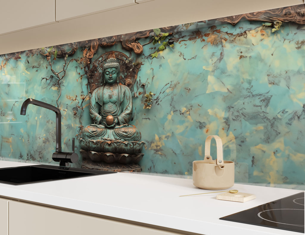 Abstract Tempered Glass Backsplash-BacksplashArtworks