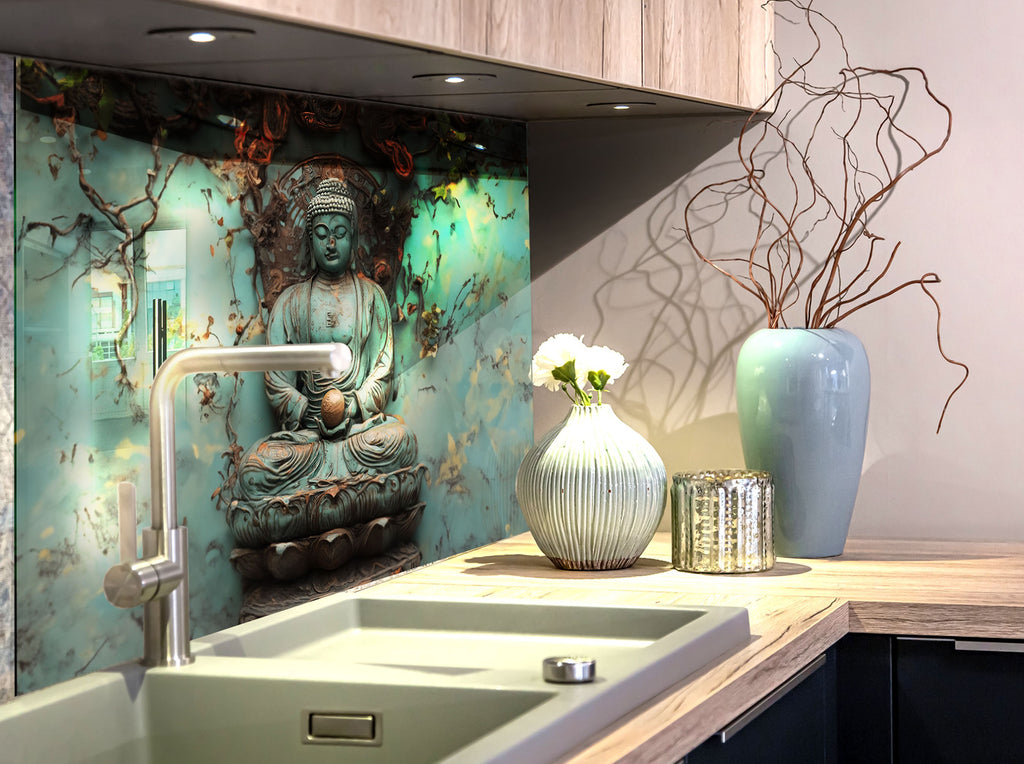 Abstract Tempered Glass Backsplash-BacksplashArtworks