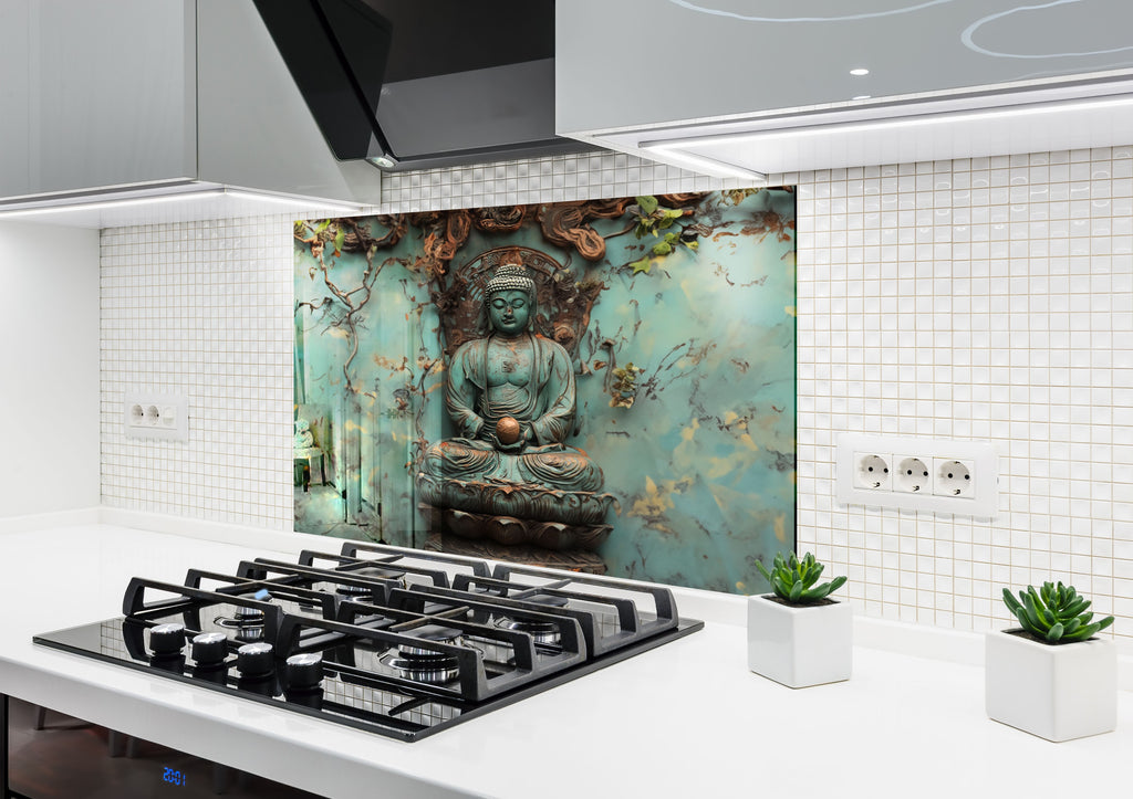 Abstract Tempered Glass Backsplash-BacksplashArtworks