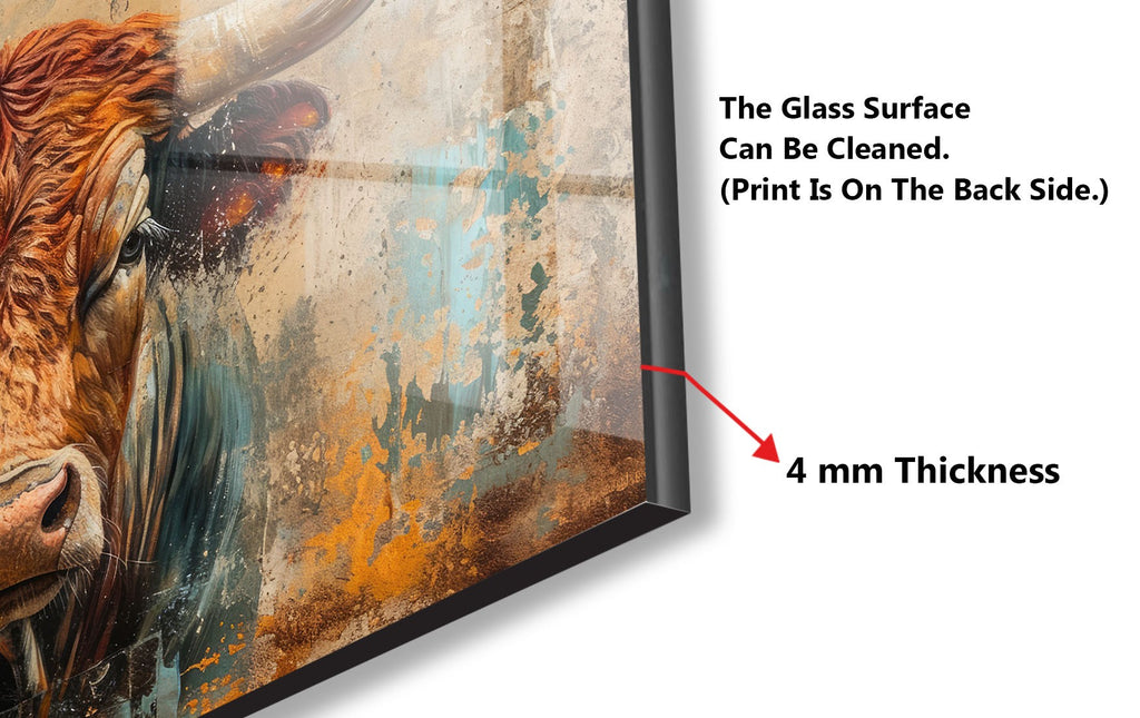 Texas Longhorn – Glass Kitchen Backsplash-BacksplashArtworks