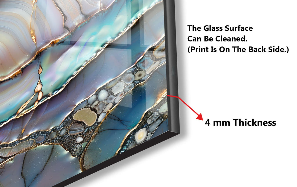 Iridescent Agate Crystal - Glass Kitchen Backsplash-BacksplashArtworks