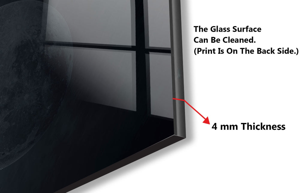 Lunar Eclipse Wall Art - Tempered Glass Kitchen Backsplash-BacksplashArtworks