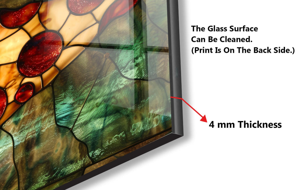Stained Glass Pizza Slice - Glass Kitchen Backsplash-BacksplashArtworks