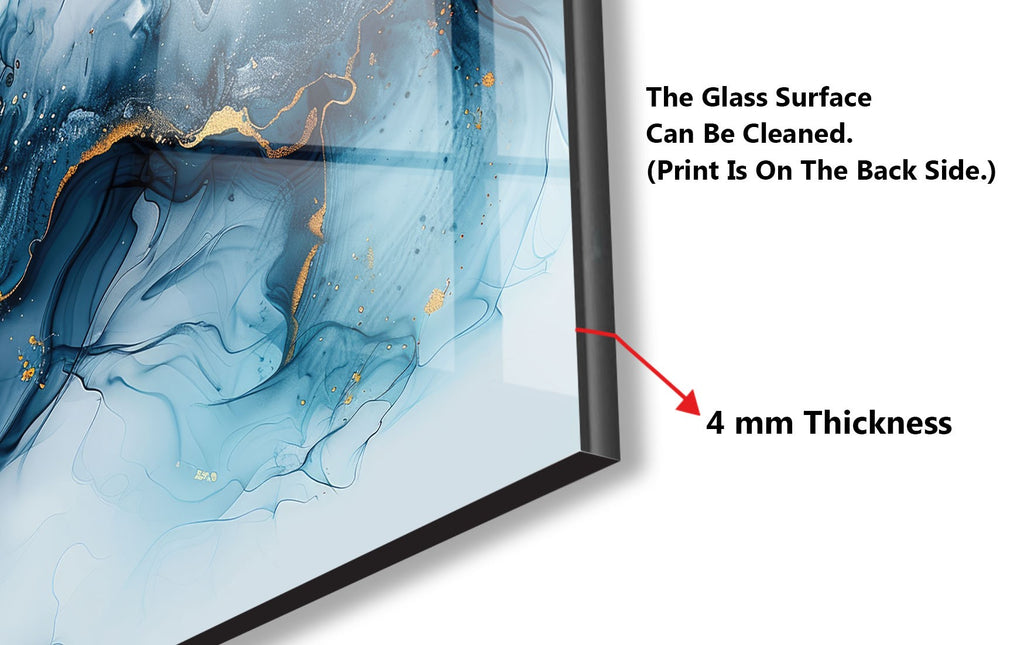 Blue Ocean Marble - Glass Kitchen Backsplash-BacksplashArtworks