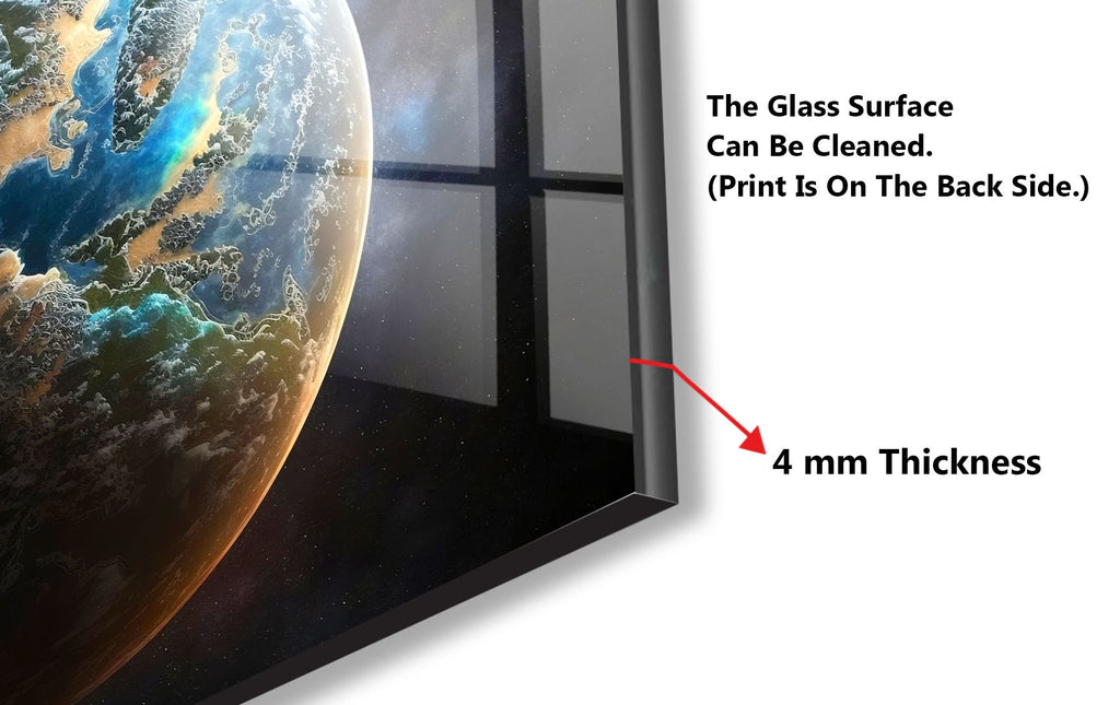 Cosmic Earth View Wall Art - Tempered Glass Kitchen Backsplash-BacksplashArtworks