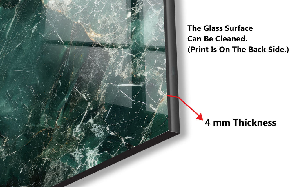 Forest Green Marble - Glass Kitchen Backsplash-BacksplashArtworks