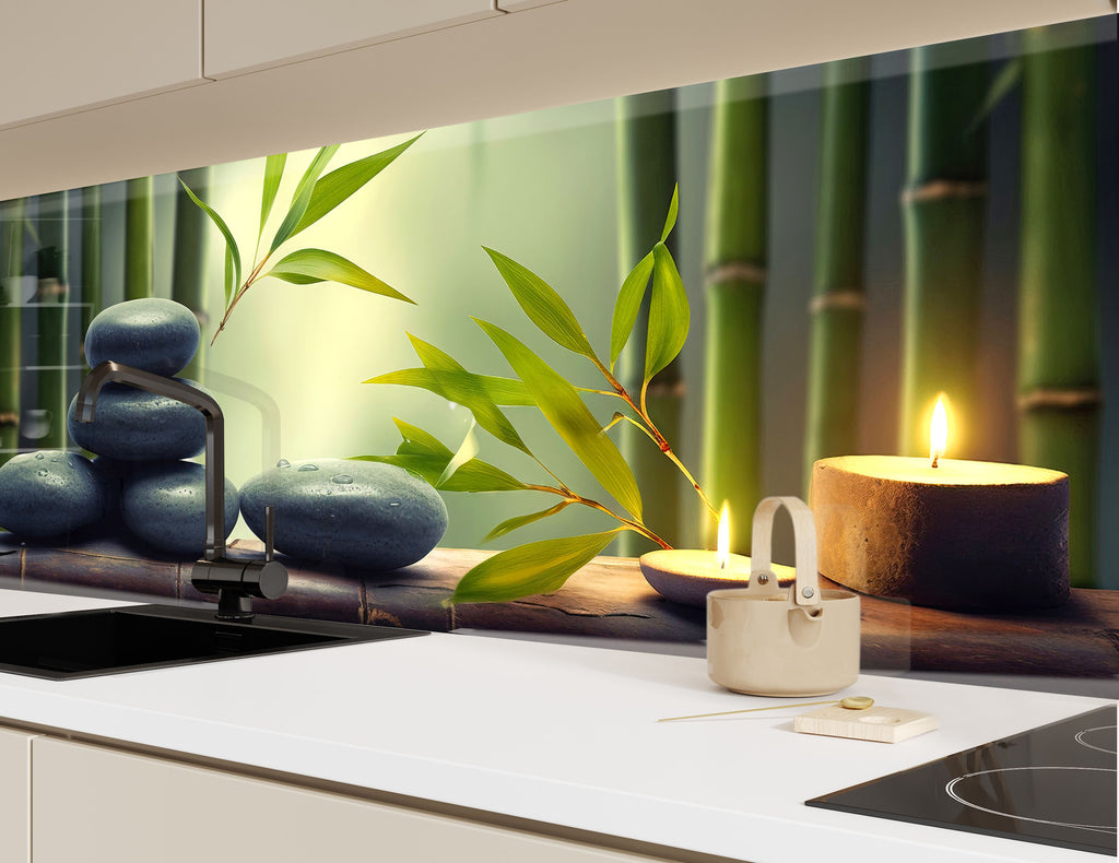 Zen & Spa Stones Tempered Glass Backsplash-BacksplashArtworks