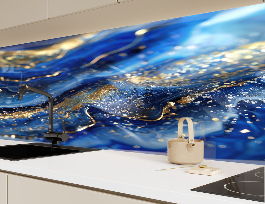 Abstract Tempered Glass Backsplash-BacksplashArtworks