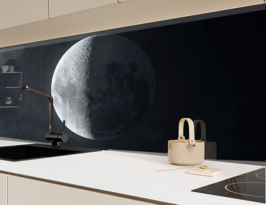 Lunar Eclipse Wall Art - Tempered Glass Kitchen Backsplash-BacksplashArtworks