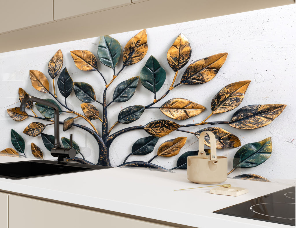 Majestic Tree of Life - Glass Kitchen Backsplash-BacksplashArtworks