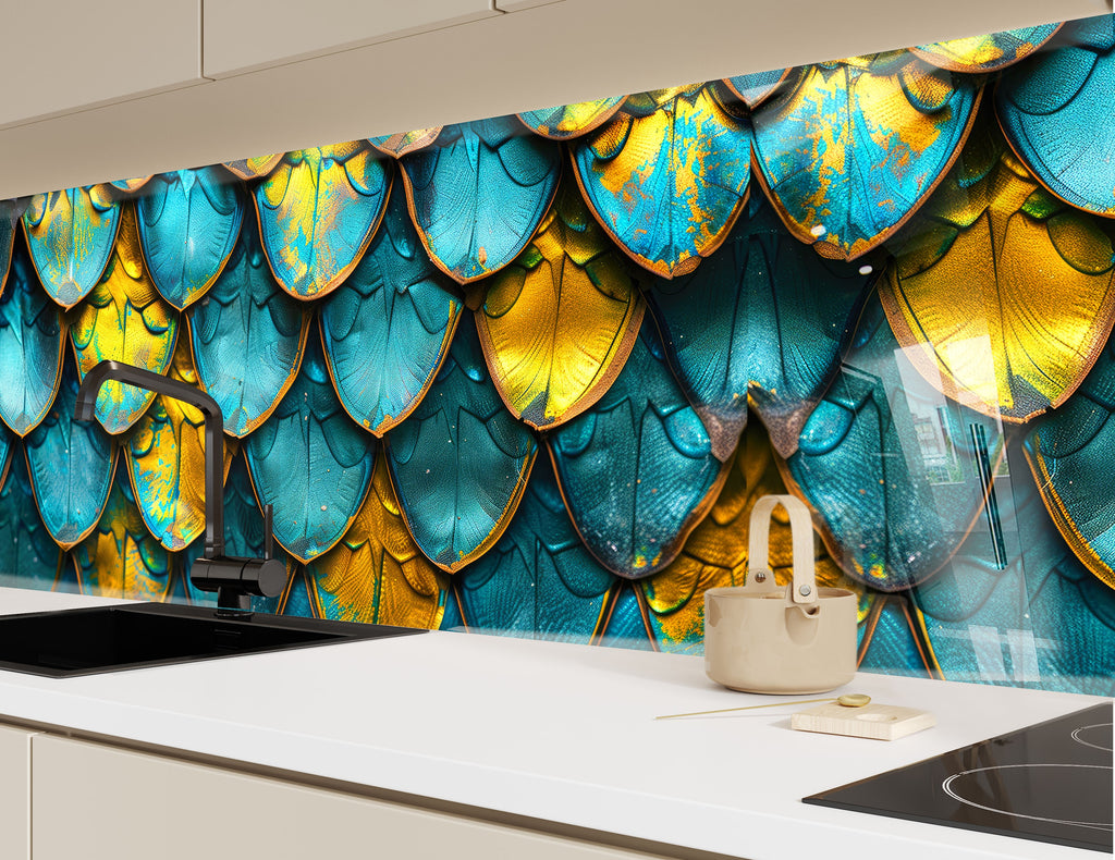 Abstract Tempered Glass Backsplash-BacksplashArtworks