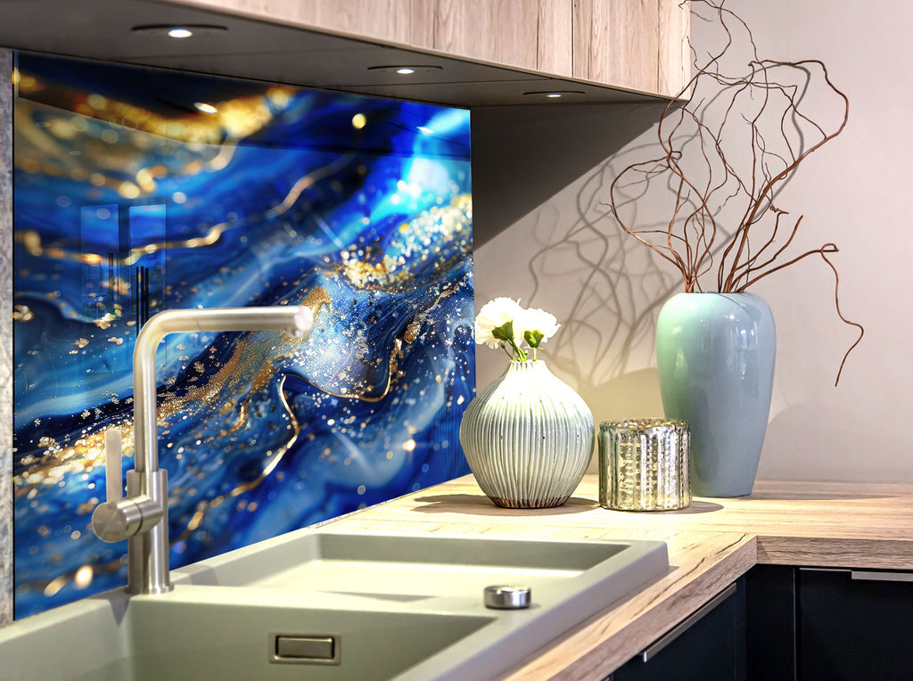 Abstract Tempered Glass Backsplash-BacksplashArtworks