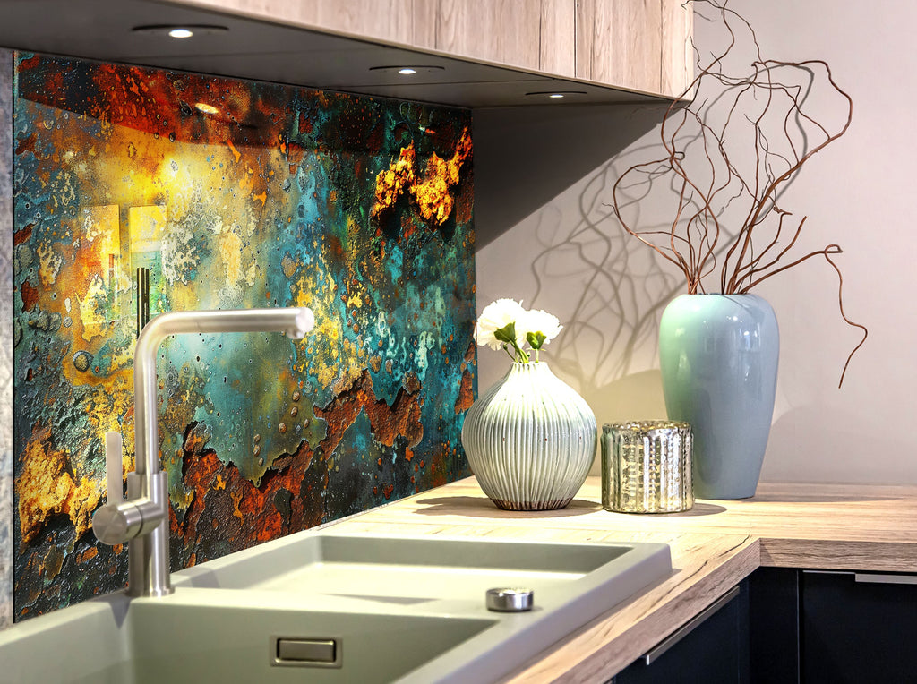 Abstract Tempered Glass Backsplash-BacksplashArtworks