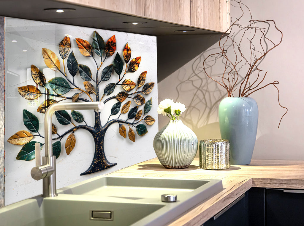 Majestic Tree of Life - Glass Kitchen Backsplash-BacksplashArtworks