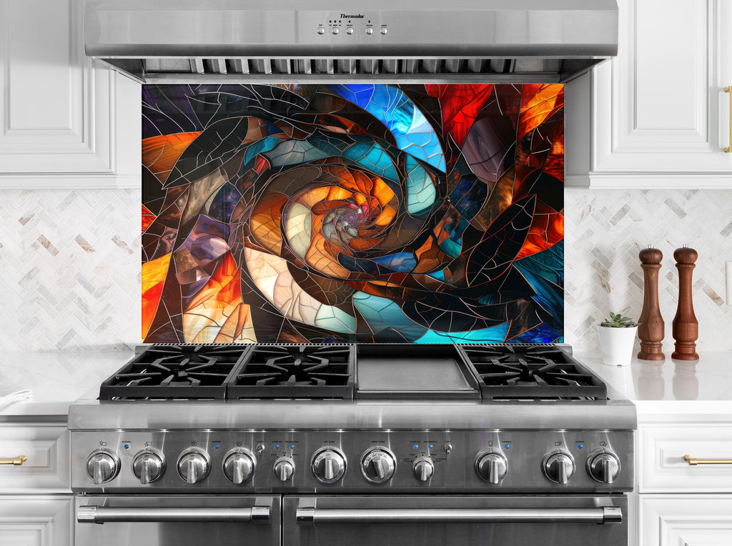 Cosmic Vortex - Glass Kitchen Backsplash-BacksplashArtworks