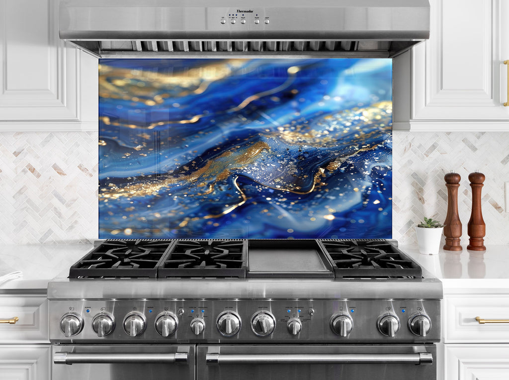 Abstract Tempered Glass Backsplash-BacksplashArtworks