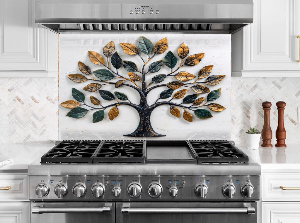 Majestic Tree of Life - Glass Kitchen Backsplash-BacksplashArtworks