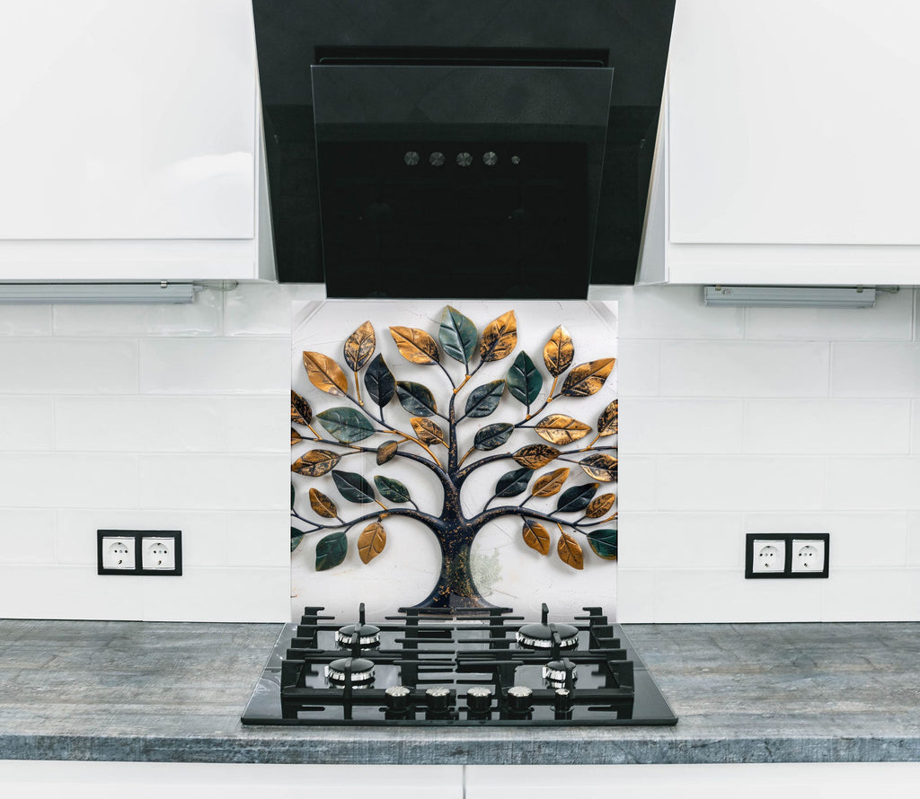 Majestic Tree of Life - Glass Kitchen Backsplash-BacksplashArtworks