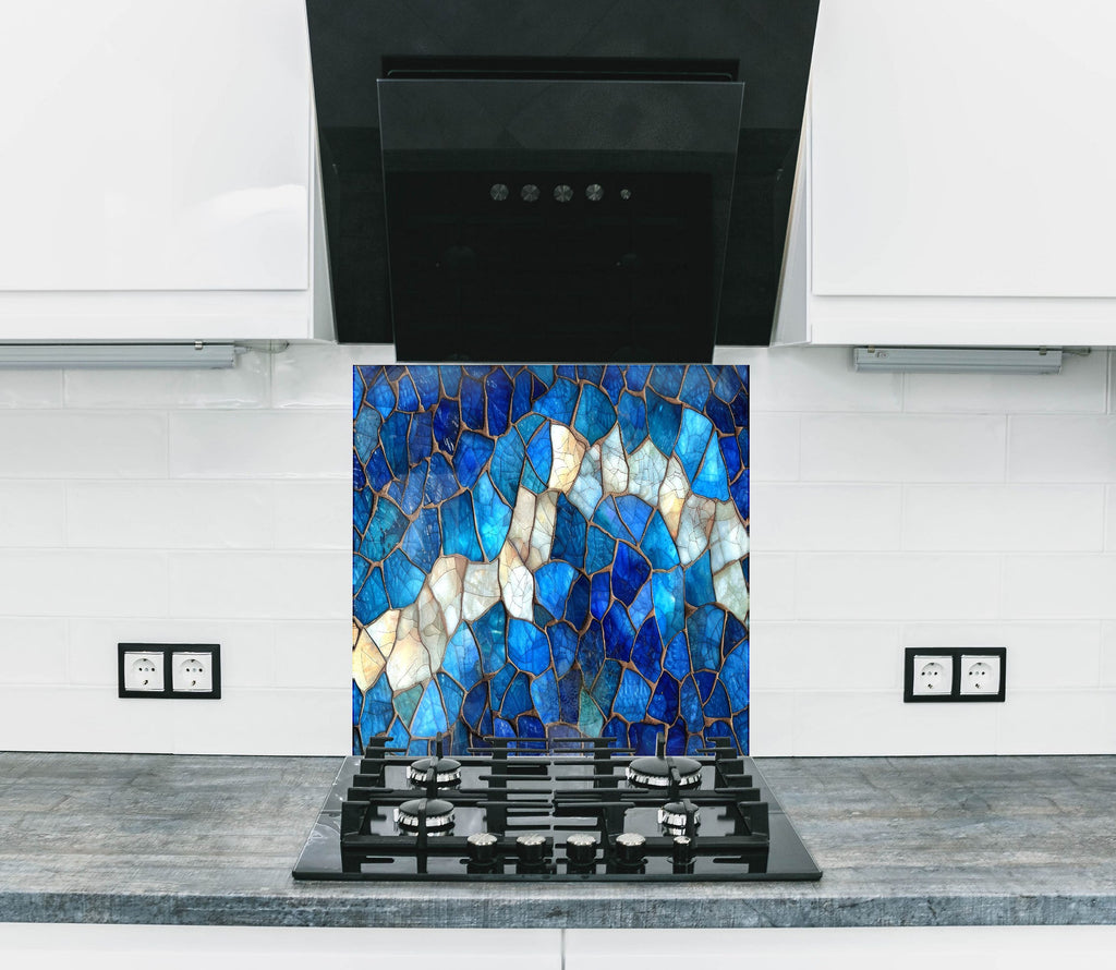 Blue Agate - Glass Kitchen Backsplash-BacksplashArtworks