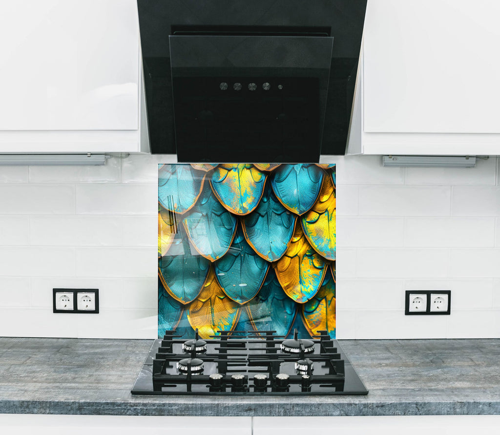 Abstract Tempered Glass Backsplash-BacksplashArtworks