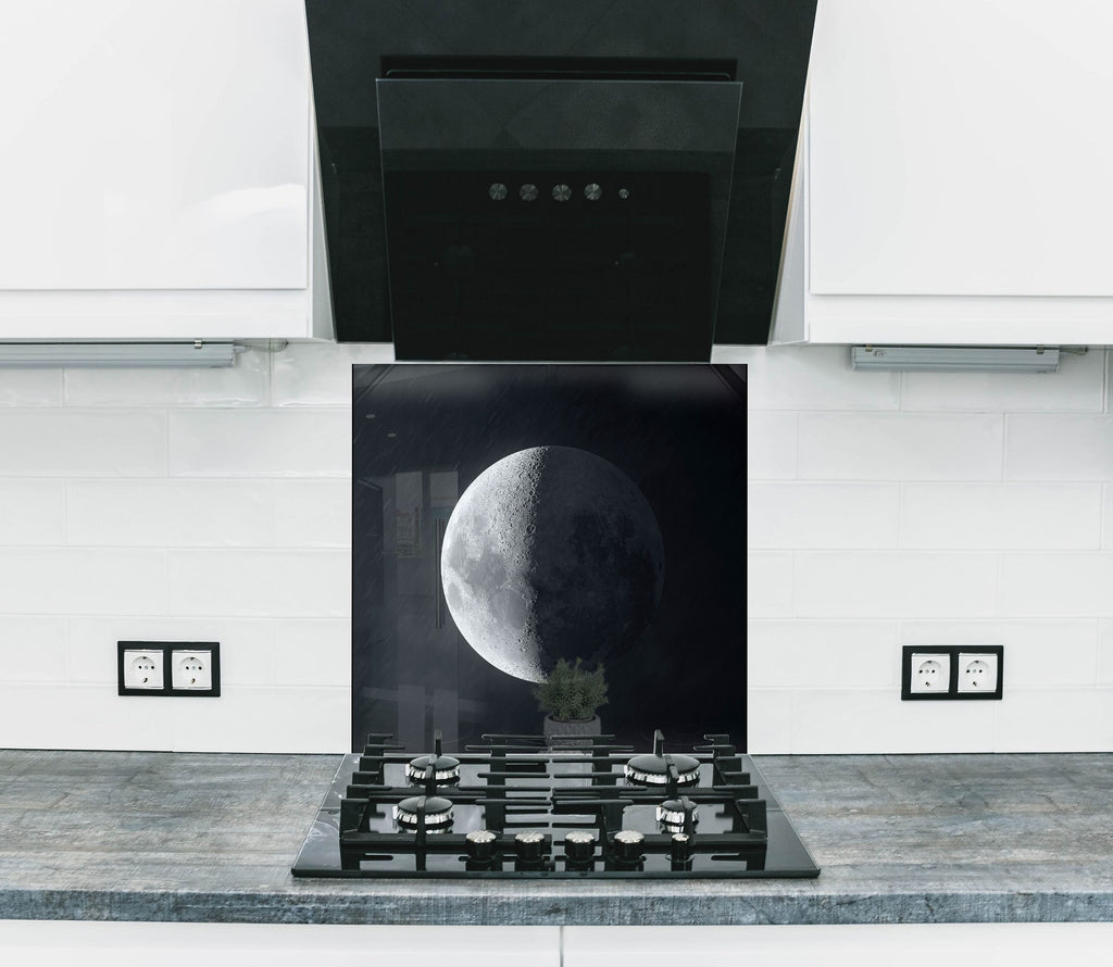 Lunar Eclipse Moon Wall Art - Tempered Glass Kitchen Backsplash-BacksplashArtworks