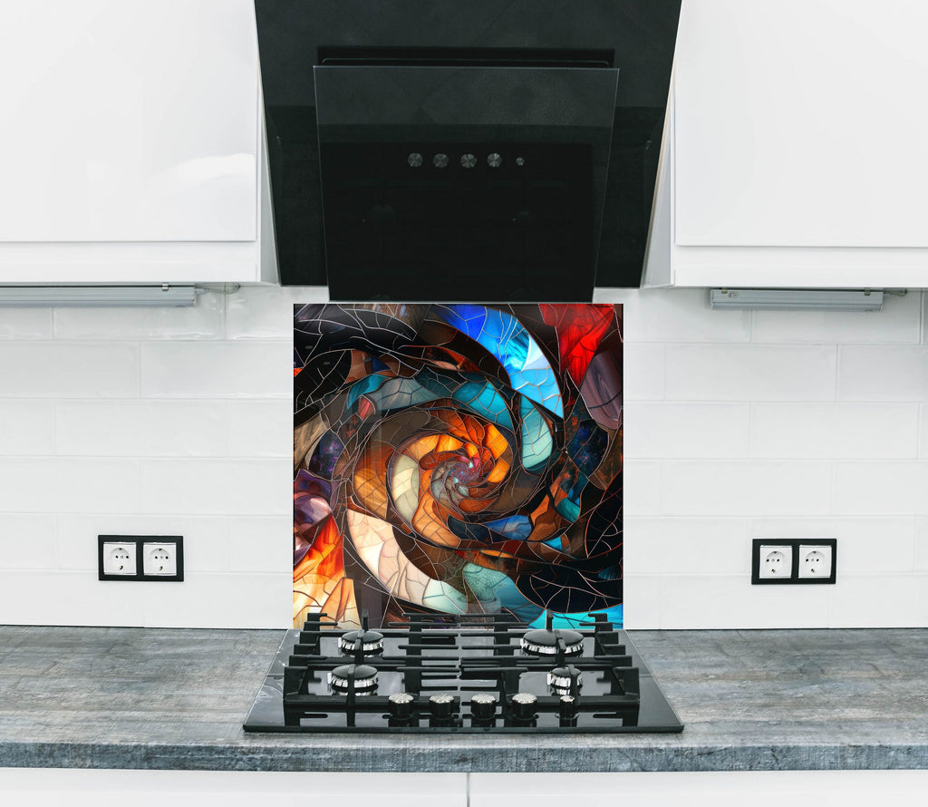 Cosmic Vortex - Glass Kitchen Backsplash-BacksplashArtworks